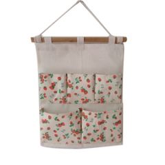 8 Pocket Hanging Bag Cotton And Linen Wall Mounted Storage Bag Behind The Door