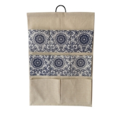 8 Pocket Hanging Bag Cotton And Linen Wall Mounted Storage Bag Behind The Door