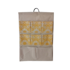 3 Layer Hanging Bag Cotton And Linen Wall Mounted Storage Bag Behind The Door