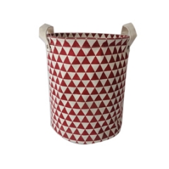 Solid Color Round Laundry Basket with Durable Handle