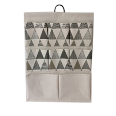 3 Layer Hanging Bag Cotton And Linen Wall Mounted Storage Bag Behind The Door