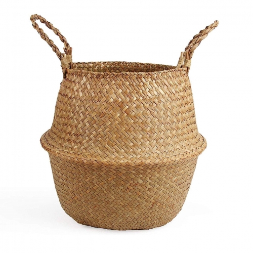 High Quality Handwoven Natural Eco-friendly Straw Basket for Home Decor