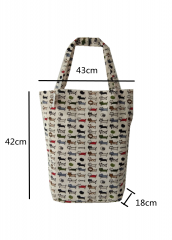 Fruit design printing Promotional natural cotton canvas cloth carry tote shoulder shopping bag