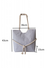 Travel Oversize Canvas Bags Folding Shopping Bag Cotton Rope Beach Bag