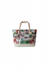 New Design Colorful Wholesale Custom digital printing lady handbags summer beach tote bags