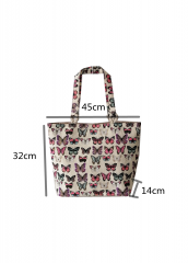 Cheap fashionable designer full color printing pattern cotton tote Beach bag with rope handle