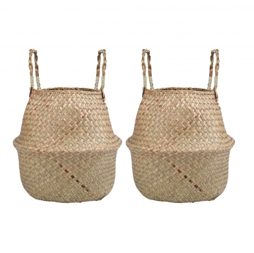 High Quality Handwoven Natural Eco-friendly Straw Basket for Home Decor