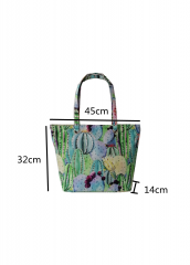 Fashion Wholesale floral digital printed women lady gift polyester canvas summer tote beach bag