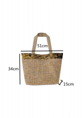 Portable straw bag ins wind summer vacation woven bag large capacity straw paper beach bag