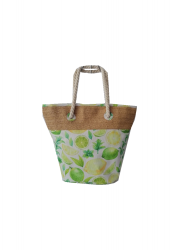 Natural women popular beach bag vintage straw paper and polyester shoulder bag