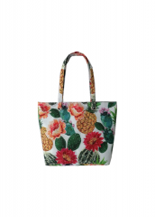 Fashion Wholesale floral digital printed women lady gift polyester canvas summer tote beach bag