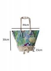 Summer Fashion Wholesale floral digital printed women lady gift polyester canvas summer tote beach bag