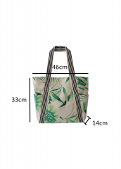 Full printing Fashion New Style Eco Friendly Cotton Canvas Large Capacity Summer Beach Bag