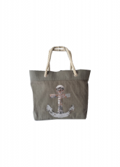 Eco Friendly Cotton Canvas Large Capacity Summer Beach Bag With high quality Cotton rope handle