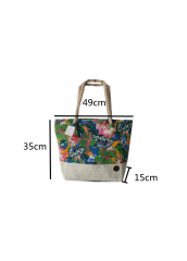 Popular summer vacation Portable beach bag large capacity straw paper cotton bag