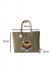 New Style Eco Friendly Cotton Canvas Embroidery sequins Large Capacity Summer Beach Bag With high quality Cotton rope handle