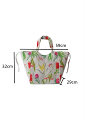 Fashion New Style Eco Friendly Cotton full printing Canvas Large Capacity Summer Beach Bag