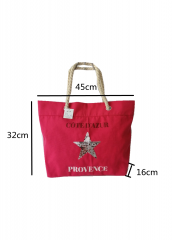 Eco Friendly Cotton Canvas Large Capacity Summer Beach Bag With high quality Cotton rope handle