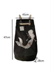 Embroidery sequins Eco Friendly Cotton Canvas Large Capacity Summer Beach Bag With Adjustable shoulder strap