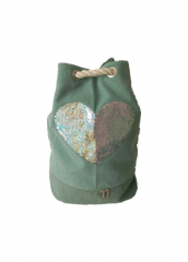 Heart Embroidery sequins Eco Friendly Cotton Canvas Large Capacity Summer Beach Bag With Adjustable shoulder strap