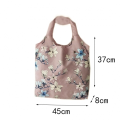 Recycled waterproof polyester folding foldable shopping tote for woman shopper bag