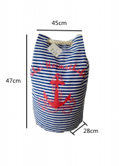 Anchor print Eco Friendly Cotton Canvas Large Capacity Summer Beach Bag With Adjustable shoulder strap