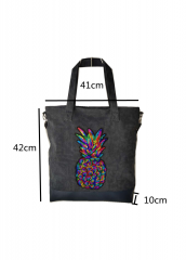 Animal Embroidery sequins Eco Friendly Cotton Canvas Large Capacity Summer Beach Bag With Adjustable shoulder strap