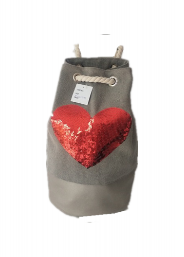 Heart Embroidery sequins Eco Friendly Cotton Canvas Large Capacity Summer Beach Bag With Adjustable shoulder strap