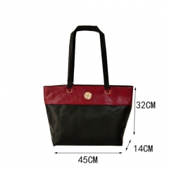 Plain Fashion PU Leather Tote Bag For Women