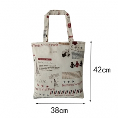 Fashion promotional custom printed natural cotton canvas cloth carry tote shopping bag with logo