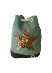 Star Embroidery sequins Eco Friendly Cotton Canvas Large Capacity Summer Beach Bag With Adjustable shoulder strap