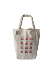 Fashion promotional custom printed natural cotton canvas cloth carry tote shopping bag with Fruit printing