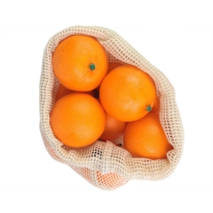 2021 Wellpromotion Reusable eco-friendly Fruits Vegetables Cotton Mesh Drawstring Produce Net Bag