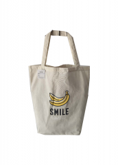 Fashion promotional custom printed natural cotton canvas cloth carry tote shopping bag with Fruit printing