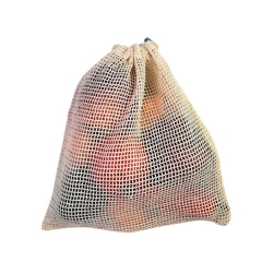 2021 Wellpromotion Reusable eco-friendly Fruits Vegetables Cotton Mesh Drawstring Produce Net Bag