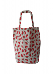 Fruit design printing Promotional natural cotton canvas cloth carry tote shoulder shopping bag