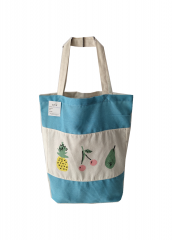 splicing printing Promotional natural cotton canvas cloth carry tote shoulder shopping bag