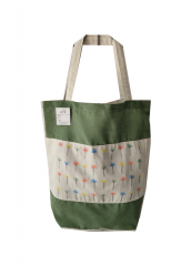 splicing printing Promotional natural cotton canvas cloth carry tote shoulder shopping bag