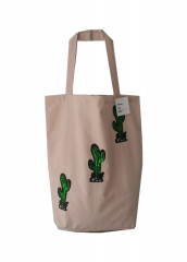 Plant sequin embroidery Promotional natural cotton canvas cloth carry tote shopping bag