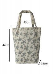 Floral print Promotional natural cotton canvas cloth carry tote shopping bag