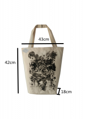 Green plant printing Promotional natural cotton carry tote shoulder shopping bag