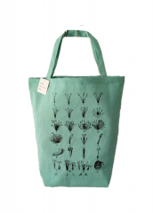 Green plant printing Promotional natural cotton carry tote shoulder shopping bag