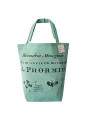 Green plant printing Promotional natural cotton carry tote shoulder shopping bag