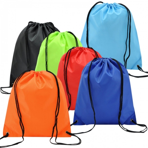 Drawstring Bags Polyester durable custom nylon plain dry gym bag