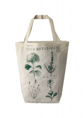 Natural color Green plant printing Promotional natural cotton carry tote shoulder shopping bag