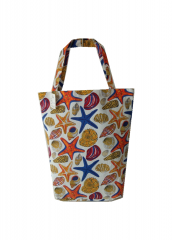 Colorful printing Promotional natural cotton carry tote shoulder shopping bag