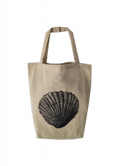 Shells, sea turtles, starfish and conch printing Promotional natural cotton carry tote shoulder shopping bag