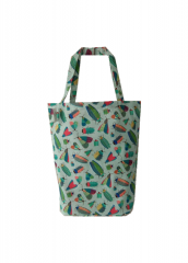 Colorful printing Promotional natural cotton carry tote shoulder shopping bag