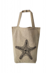 Shells, sea turtles, starfish and conch printing Promotional natural cotton carry tote shoulder shopping bag