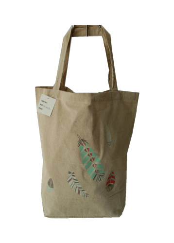 cute printing Promotional natural cotton linen carry tote shoulder shopping bag